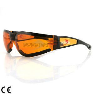 Bobster Shield II Sunglasses   Black Frame, Amber Lens