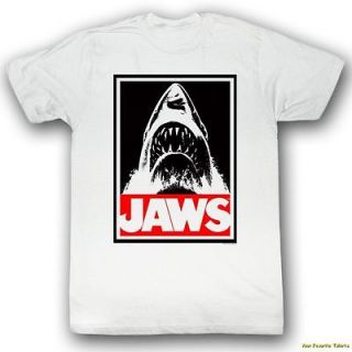 Licensed Jaws Movie Obey Movie Poster Adult Shirt S XXL