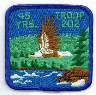 BSA Troop 202 45th Anniversary Patch with Soaring Eagle