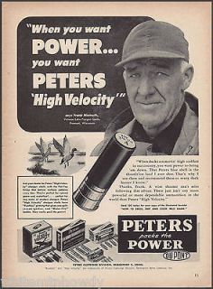1952 PETERS AMMUNITION Ammo Shotgun Shell Box AD Frank Niemuth Fremont