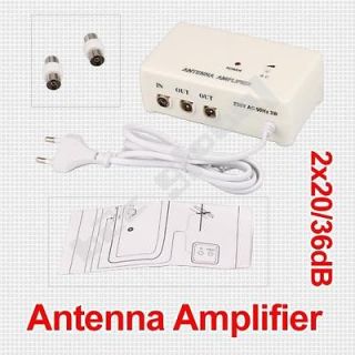 FM TV Amplified Aerial Antenna DVB T Signal Amplifier Booster Splitter
