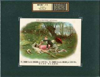 RAMBLERS CIGAR LABEL  SALEMANS SAMPLE  YOUNG COUPLE UNDER TREE