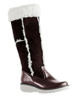 SANITA Dark Brown Leather Helle Snow Boots with Fleece Cuff size 7 7.5