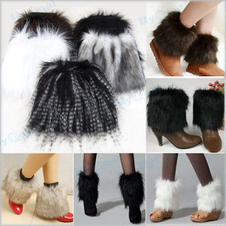 Lady Soft Faux Fur Winter Lower Leg Ankle Warmer Boots Sleeve Cover