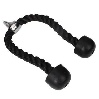 68CM Nylon Triceps Rope with Rubber Stoppers Black