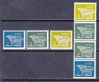 Ireland 344b, 345b, 348b & c MNH 1977 Coil Issues with Strip of 4 Very