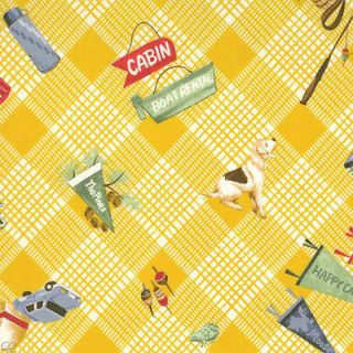 Moda American Jane Happy Campers Supplies Yellow Fat Quarter FQ Quilt