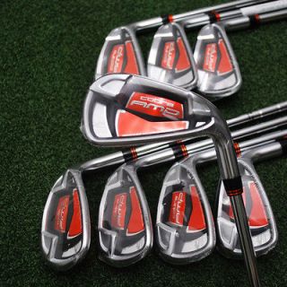 Cobra Golf 2012 AMP Irons Set 4 PW+AW   Steel Stiff Flex Clubs   NEW