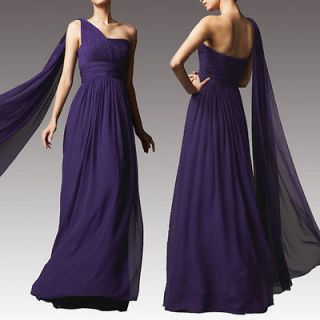 New One Shoulder Drape Formal Evening Dress Grape Size AU 10