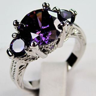 Jewellery Brand New Amethyst ladys 10KT Gold Filled Ring sz7/8/9 free