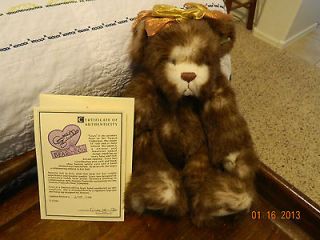 ANNETTE FUNICELLO 15 COCO TIPPED COLLECTION BEAR W/COA USED