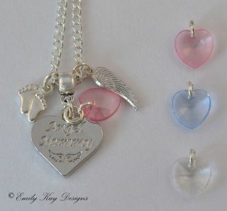 Angel Mummy Heart Charm   Baby Loss/Miscarria ge Memorial Necklace