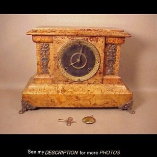 Antique Seth Thomas Butterscotch Adamantine Mantle Clock