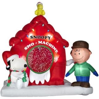Peanuts Animated Airblown Snow Machine Lighted Christmas Holiday