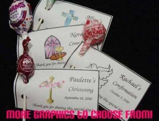 Baptism ~ Christening Lollipop Holders ~ Tags Favors ~ Personalized