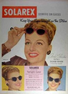 1948 Solarex sun glasses Bachmann Bross Ann Sheridan AD