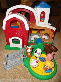 FISHER PRICE LITTLE PEOPLE SOUND ANIMAL FARM HOUSE BARN MERRY GO ROUND
