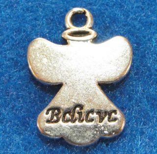 Silver BELIEVE ANGEL Charms Pendants Tibet Jewelry Findings AF46