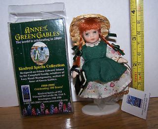 Anne of Green Gables 3 Porcelain/Glas s Doll Book/Stand~Kin dred