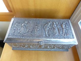 Antique DERBY S.P.CO. Silverplate Casket Box trinket jewelry wood rare