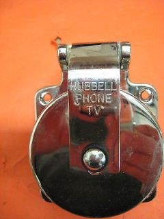 Hubbell Stainless Steel Telephone/TV Inlet Model #HBLPHTVSS Marine New