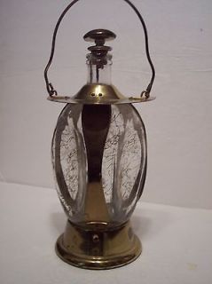 Vintage Nautical Lantern Hangin Decanter Music Box Brass Glass Lipper