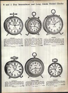 1915 AD Ansonia New Haven Waterbury 8 Day Intermittent Alarm Clock