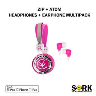Kids Childrens DJ Headphones + Earphones Pink iPod iPhone  Touch