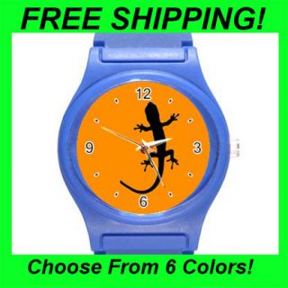 Orange Gecko   Round Sports Watch (6 Colors)  SW1745