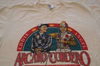 Mens Medium Arcaro Cordero Jockey Portrait Tee Shirt