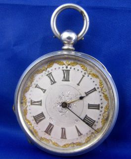 Antique 1800s Fine silver & gold fancy Samual Smith pocket watch LAYBY