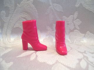 MATTEL PINK RUBBER ANKLE BOOTS FIT BARBIE & SILKSTONE
