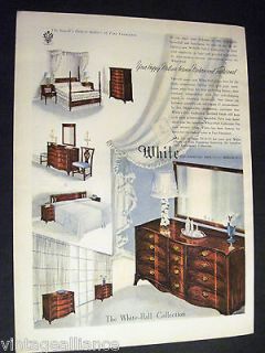 images White Hall by White Fine Furniture of Mebane NC 1952 Print Ad