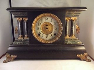 Antique E Ingraham Bristol Conn USA Shelf Mantel Clock