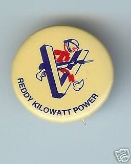 REDDY KILOWATT V for VICTORY advertising pinback pin