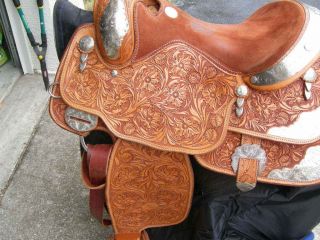 Gorgeous Billy Cook Western Show Saddle, Sulphur OK, 15.5, silver