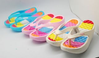 new Womens Beach Wedges Platform Massage Thong Slipper Sandals Shoes