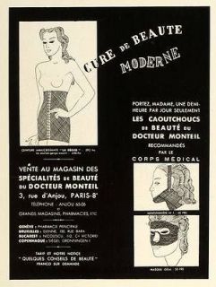1937 Ad Doctor Monteil Beauty Corsets Face Braces Cure Medical