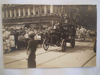 ANTIQUE PHOTO 1914 LABOR DAY PARADE ERIE PA AERIAL FIRE TRUCK