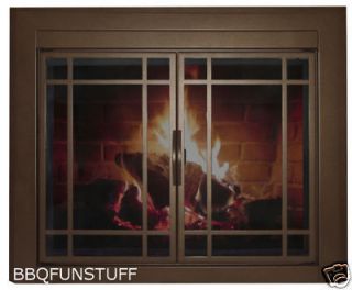 Pleasant Hearth Glass Fireplace Door Enfield Bronze Small EN 5500 Mesh