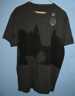2XL Slim Fit Roots Canada Crew T Shirt Charcoal Mix w/ Forest Graphic