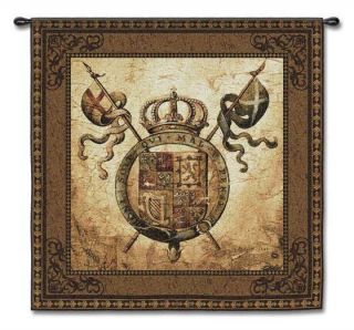 OLD WORLD MEDIEVAL CREST II ART TAPESTRY WALL HANGING L