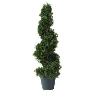 Nearly Natural 2 Ft Cedar Spiral Silk Tree (In door/Out d oor) Home