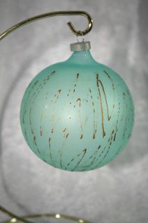 Delicate Aqua Colored Blown Glass Christmas Tree Ornament