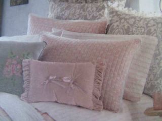 Vintage Chic Ariana Standard Sham Pink Quilted Cotton French Country