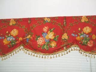 Pierre Deux Gittens Red Yellow French Country London Window Valance