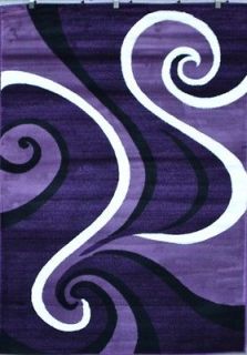 0327 Purple white Modern Area Rug Comteporary 4x5 Abstract Carpet