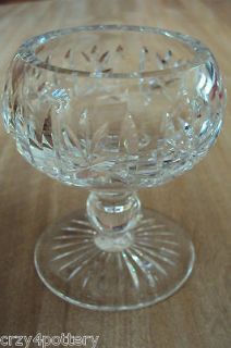 Tudor England 3 1/2 Crystal Cut Glass Miniature Rose Bowl Pedestal