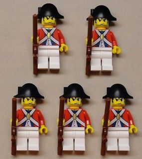 NEW 5 Lego Pirate Minifigs Imperial Armada Soldiers RED w/ RIFFLE GUNS
