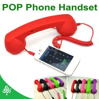 RED 3.5mm Mic Retro POP Phone Handset Telephone★For iPhone 5 4S 3G
